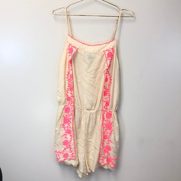 Topshop Pants - 5/$20 Topshop Romper, Pink Embroidery